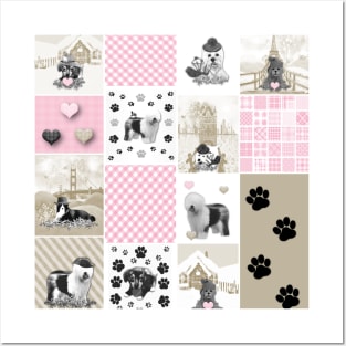 Dog Lovers Patchwork Pattern Posters and Art